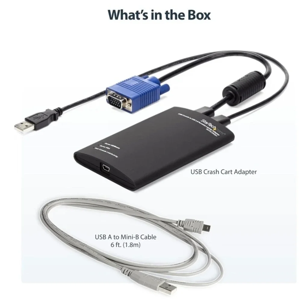 StarTech KVM to USB 2.0 Laptop Crash Cart Adapter NOTECONS01 Portable IT Console